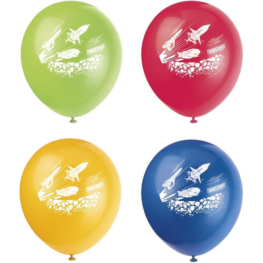 Thunderbirds 12 inch Party Latex Balloons Pack of 8 | Party Save Smile