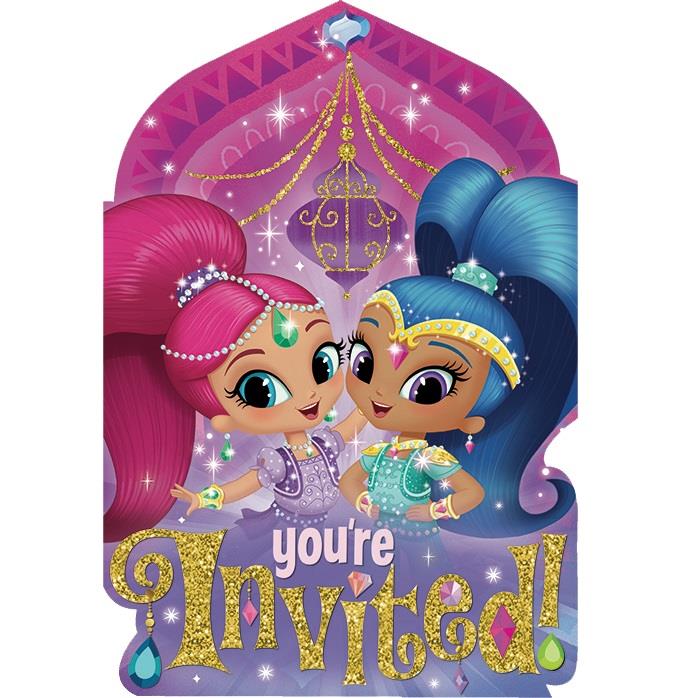 Shimmer & Shine Party Invitations Pack of 8 Invites | Party Save Smile