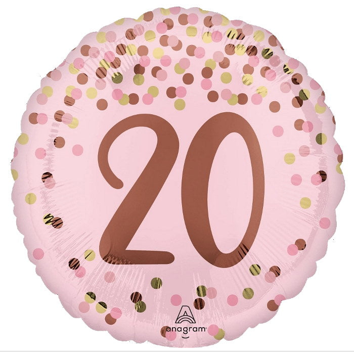 Pretty Pink 20th Birthday Foil Balloon 18 Inches | Party Save Smile