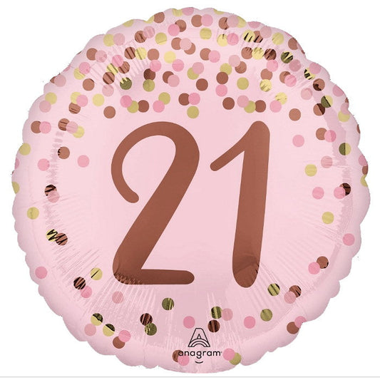 Pretty Pink 21st Birthday Foil Balloon 18 Inches | Party Save Smile