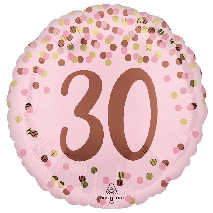 Pretty Pink 30th Birthday Foil Balloon 18 Inches | Party Save Smile