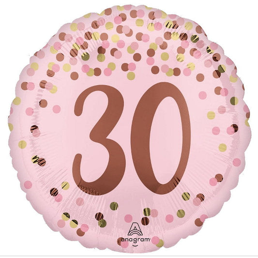 Pretty Pink 30th Birthday Foil Balloon 18 Inches | Party Save Smile