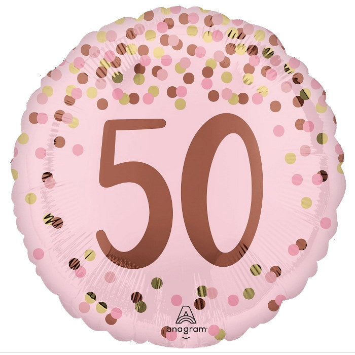 Pretty Pink 50th Birthday Foil Balloon 18 Inches | Party Save Smile