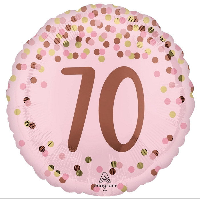 Pretty Pink 70th Birthday Foil Balloon 18 Inches | Party Save Smile