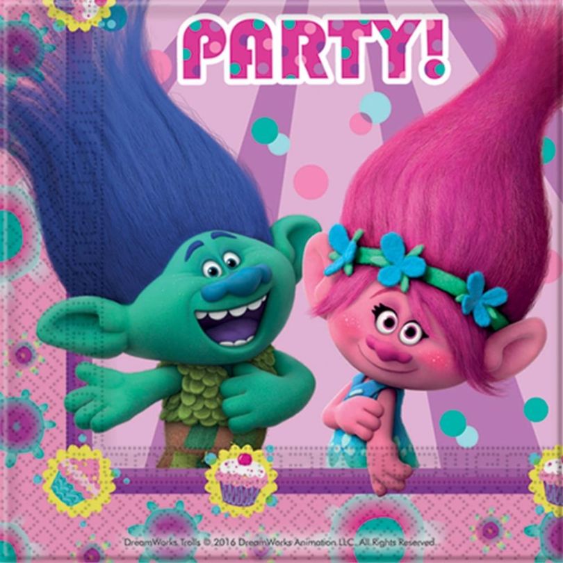 Trolls Birthday Party Pack: Tableware & Decoration Kit