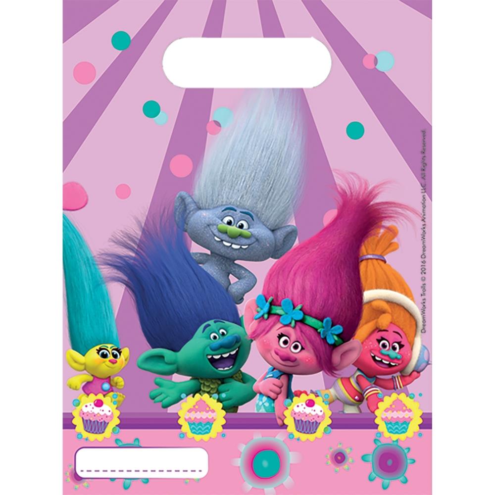Trolls Party Favour Loot Bags Pack of 6 | Party Save Smile