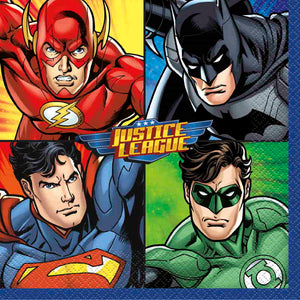 Justice League Stars Napkins Pack of 16