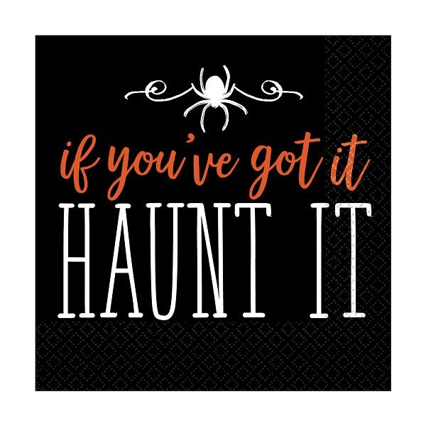 Haunt It Halloween Napkins (Beverage) Pack of 16 | Party Save Smile