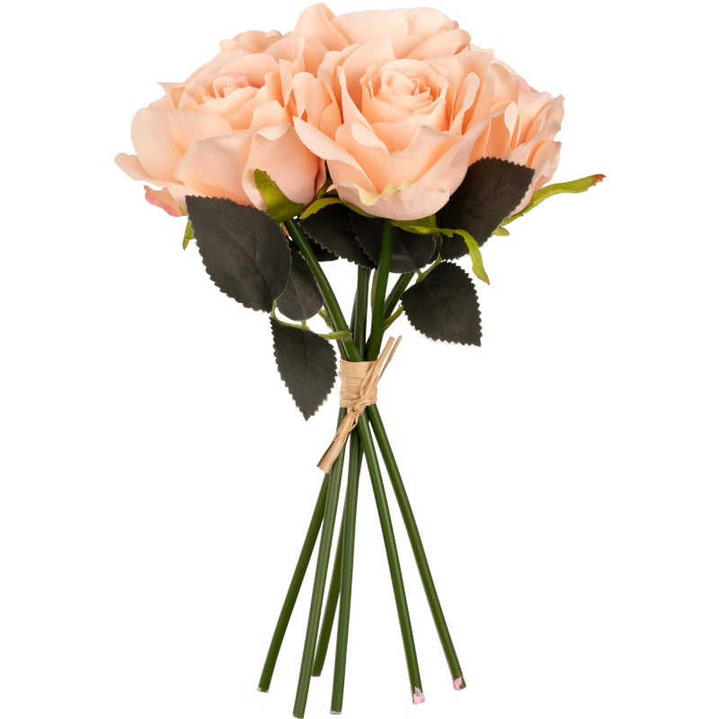 Artificial Bunch of Champagne Roses: Fake Flowers Bunch of 6 | Party Save Smile
