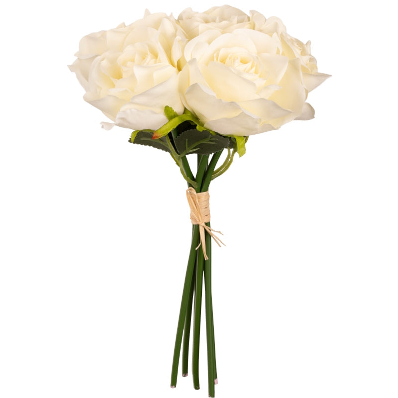 Artificial Bunch of Cream Roses: Fake Flowers Bunch of 6 | Party Save Smile