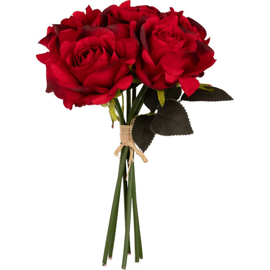 Artificial Red Bunch of Roses: Fake Flowers Bunch of 6 | Party Save Smile