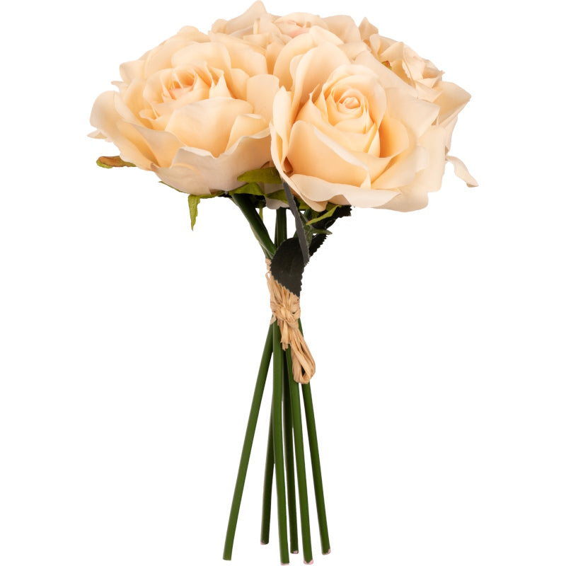 Artificial Bunch of Nude Roses: Fake Flowers Bunch of 6 | Party Save Smile