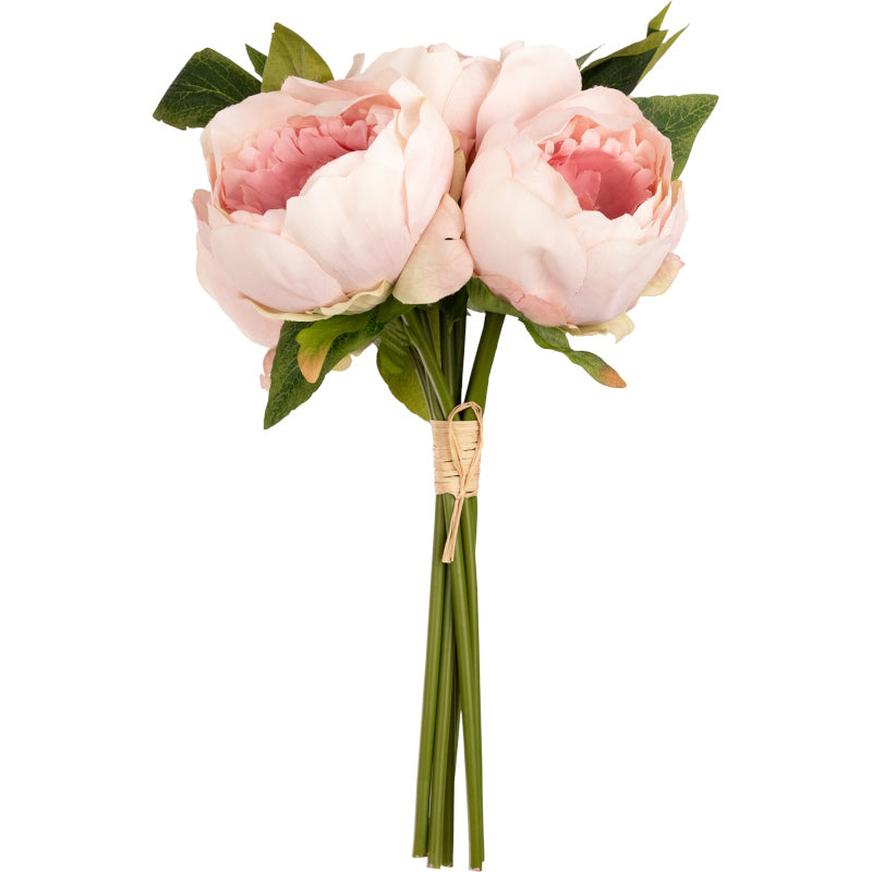 Artificial Bunch of Peonies Light Pink: Fake Flowers Bunch of 5 | Party Save Smile