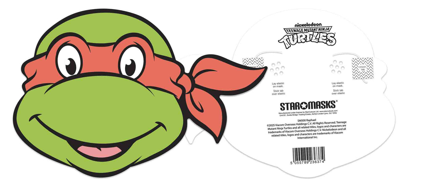 Raphael Ninja Turtle Mask Single Cardboard Face Mask