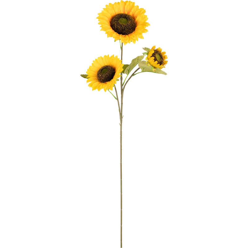 Artificial Sunflower Stem: Fake Sunflower 3 Large Flowers | Party Save Smile