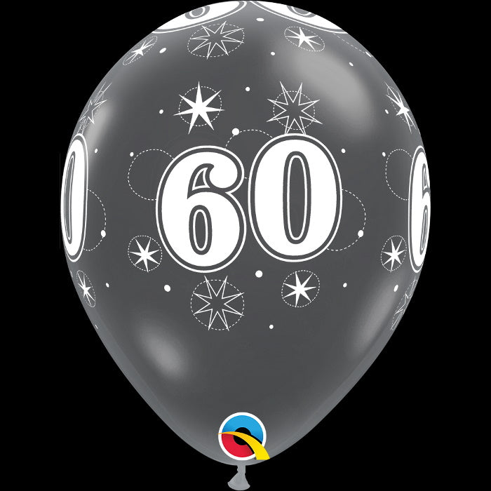 Diamond Clear 60th Birthday Latex Balloons 11 inch Qualatex | Party Save Smile