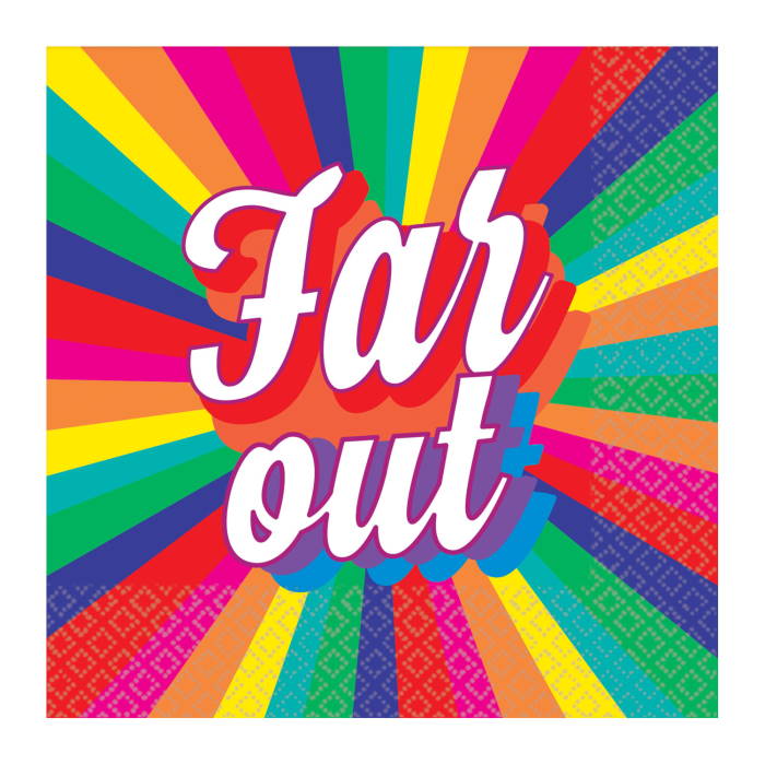 Retro Paper Beverage Napkins Good Vibes Pack of 16 | Party Save Smile