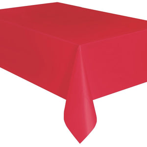 Red Plastic Party Table Cloth 138 x 274cm