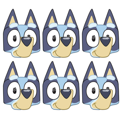 Bluey Party Cardboard Face Masks (6 Pack)
