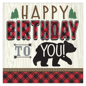 Little Lumberjack Bear Party Napkins Pack of 16 Serviettes