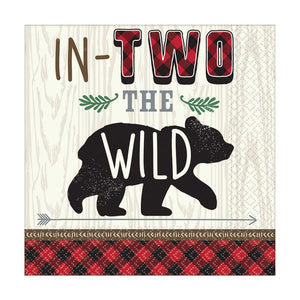Little Lumberjack Bear In Two the Wild Napkins Pack of 16