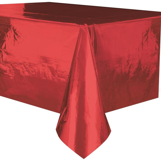 Metallic Red Shiny Tablecloth