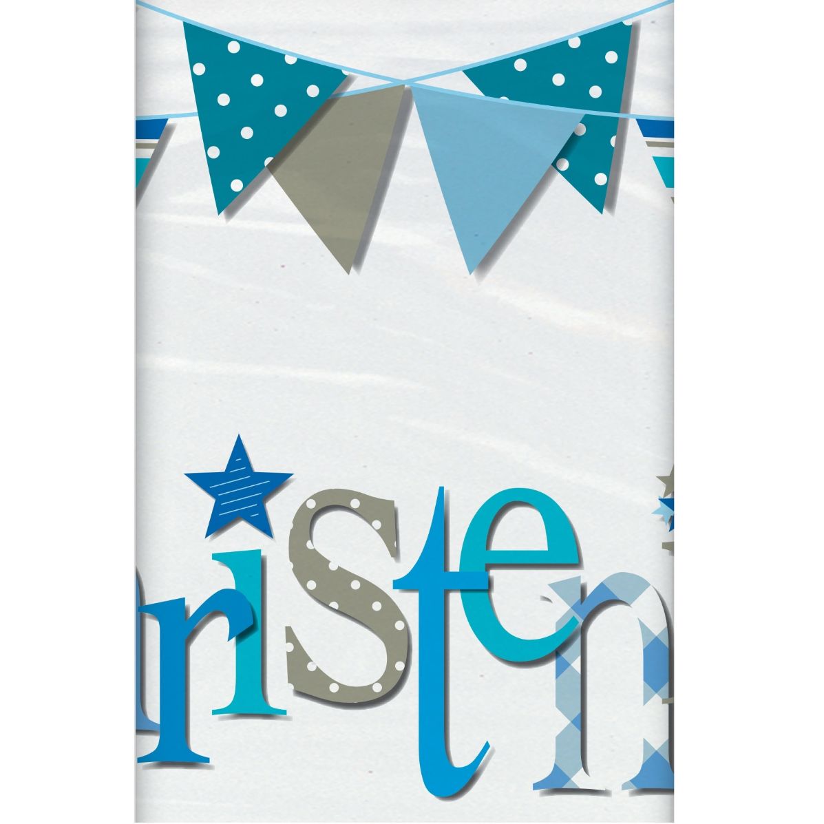 Blue Bunting Christening Party Pack: Tableware & Decoration Kit