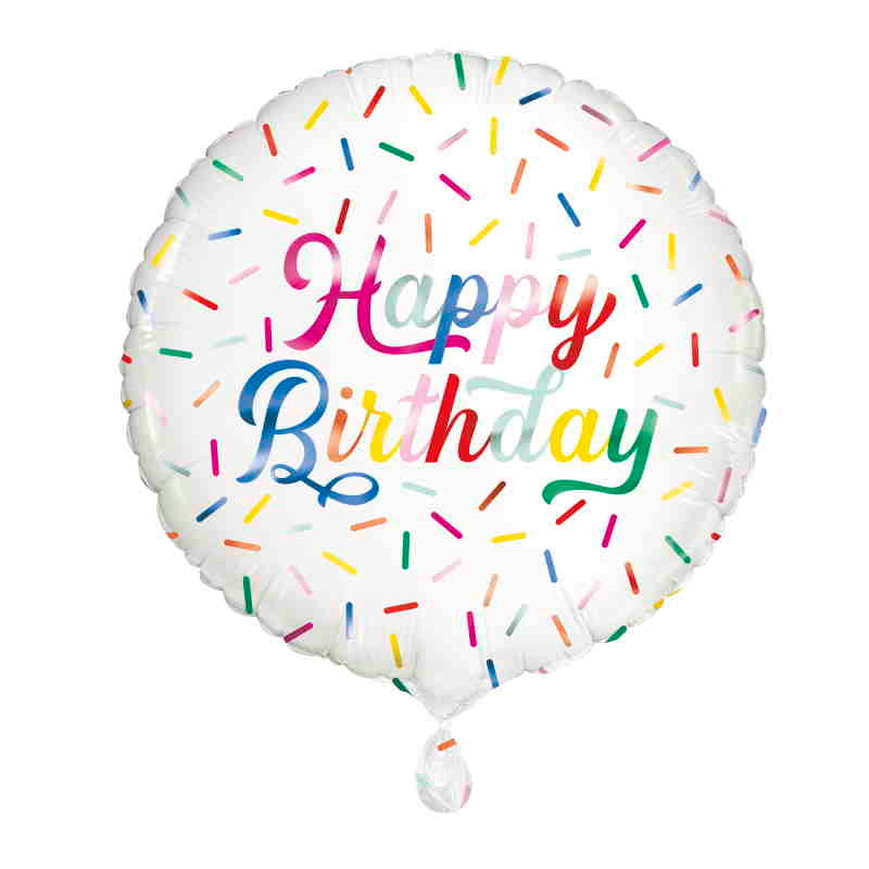 Donut Sprinkles Happy Birthday Foil Balloon.