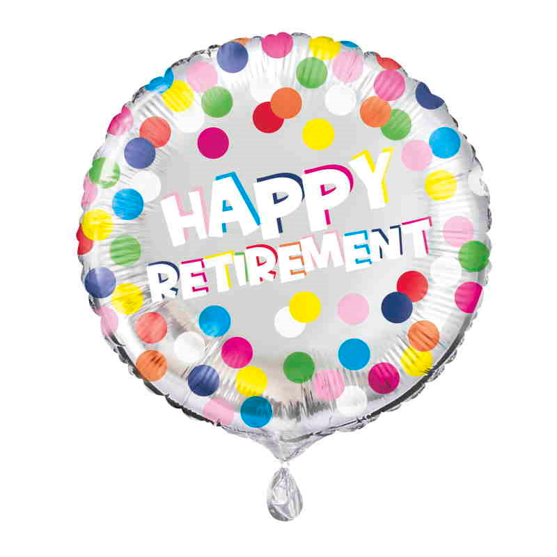 Colourful Foil Happy Retirement Balloons 18 Inches | Party Save Smile