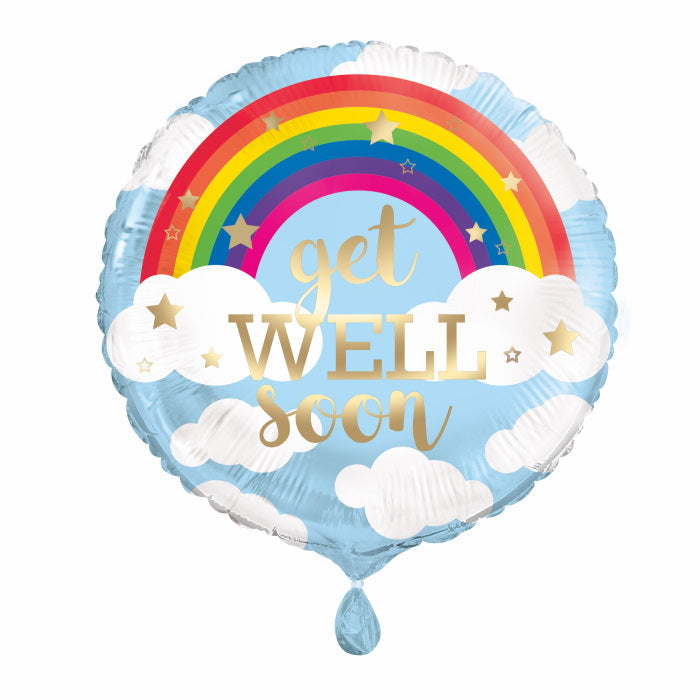 Rainbow Get Well Soon Foil Balloon 18 inches | Party Save Smile