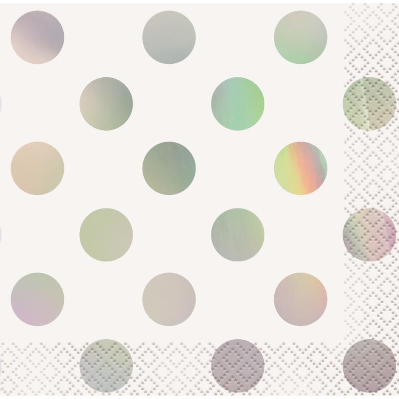 Iridescent Dots Napkins Pack of 16 | Party Save Smile