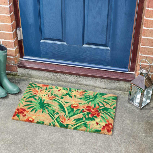 Tropical Outdoor Door Mat 45 x 75cm | Party Save Smile