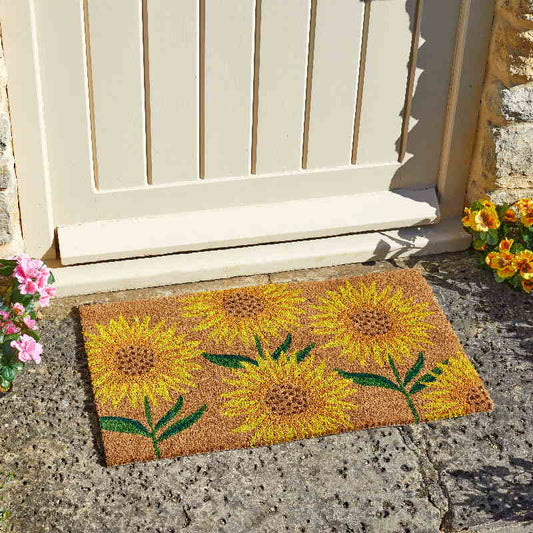Sunflower Outdoor Door Mat 45 x 75cm | Party Save Smile