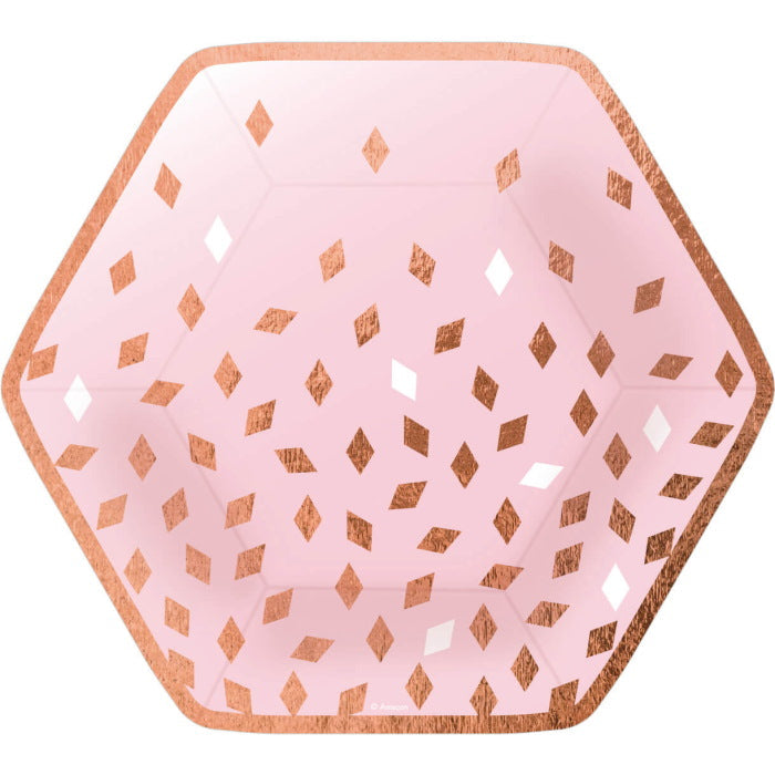 Blush Rose Gold Birthday Party Pack: Tableware & Decoration Kit