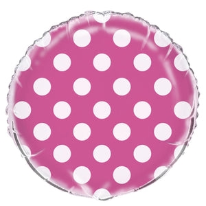 Hot Pink Polka Dot Party Foil Balloon 18 Inch