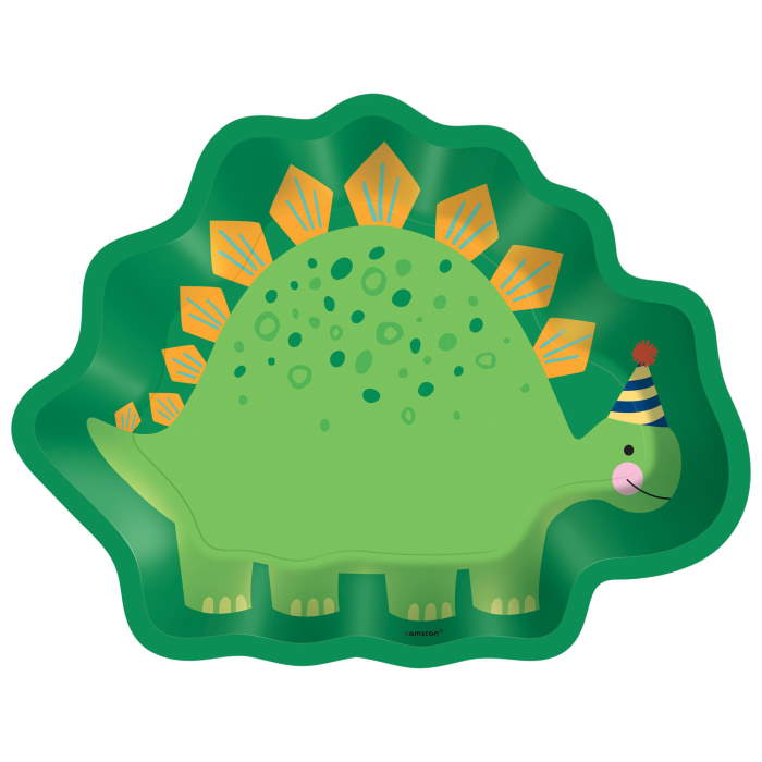 Dino-Mite Dinosaur Shaped Plates Pack of 8 | Party Save Smile