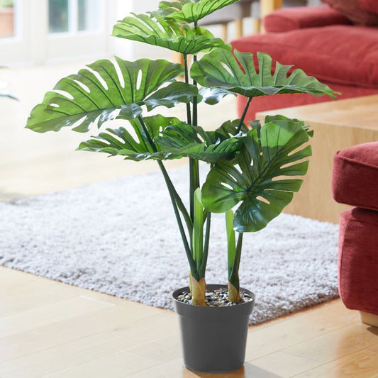 Artificial Monstera Swiss Cheese Plant: Fake Houseplant 89cm | Party Save Smile