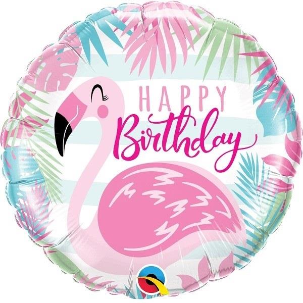 Pink Flamingo Happy Birthday Foil Balloon 18 Inch | Party Save Smile