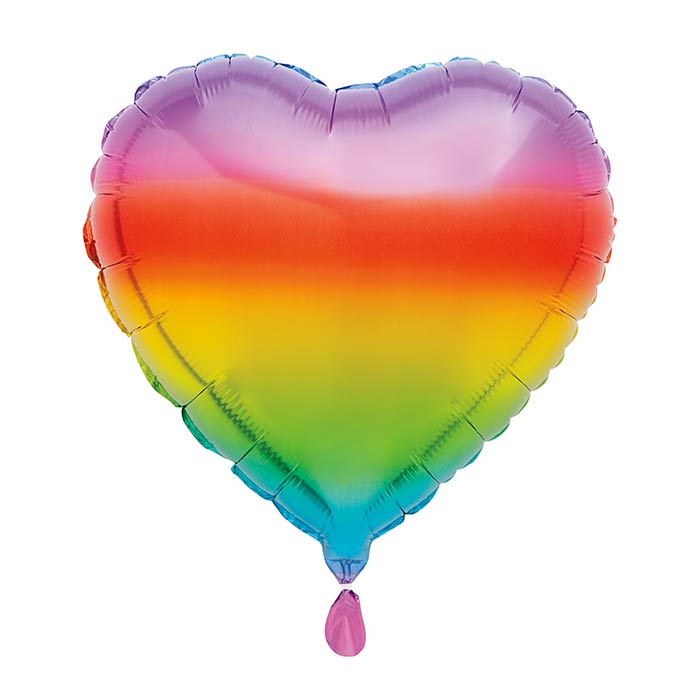 Ombre Rainbow Heart Foil Balloon 18 inches | Party Save Smile