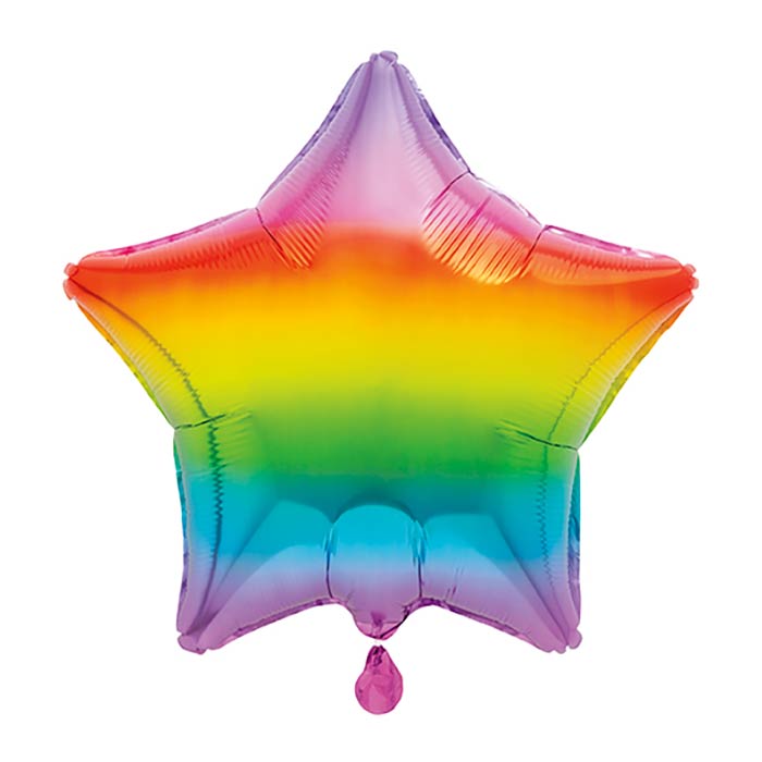 Ombre Rainbow Star Foil Balloon 18 inches | Party Save Smile