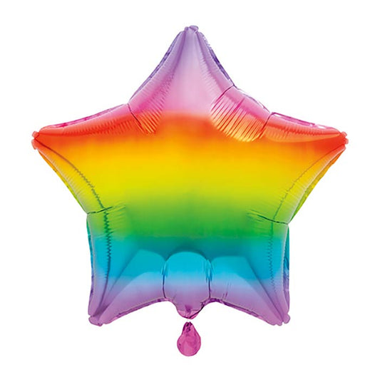 Ombre Rainbow Star Foil Balloon 18 inches | Party Save Smile