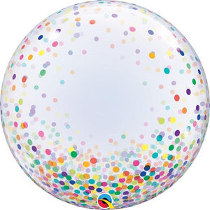 Qualatex Colourful Rainbow Confetti Dots Deco Bubble Balloon