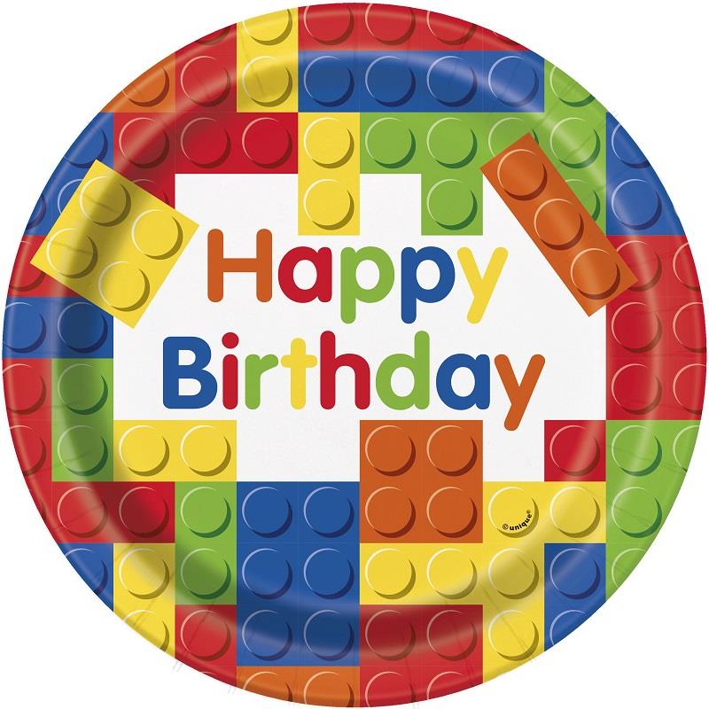 Building Block Happy Birthday Party Pack & Decoration Kit