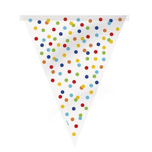 Rainbow Polka Confetti Dot Flag Banner Bunting - Buy Now