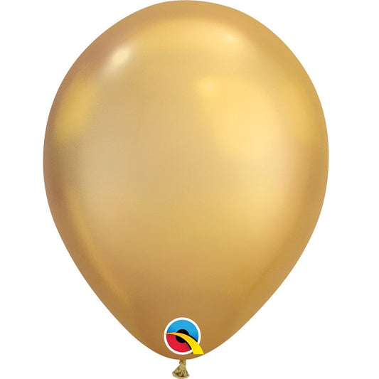 Chrome Gold Latex Balloons Qualatex 11 inch | Party Save Smile