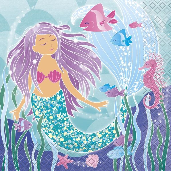 Blue Mermaid Party Pack with Decorations