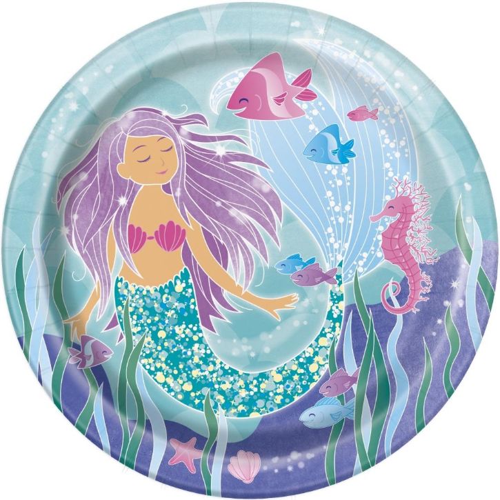 Mermaid Party Plates and Cups Tableware Pack
