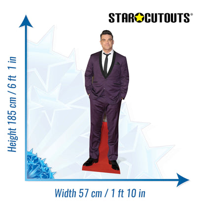 Robbie Williams Life Size Cutout Purple Suit Height 185cm