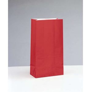 Red Paper Party Bags 12 Pack