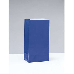 Royal Blue Paper Party Bags - 12 Pack